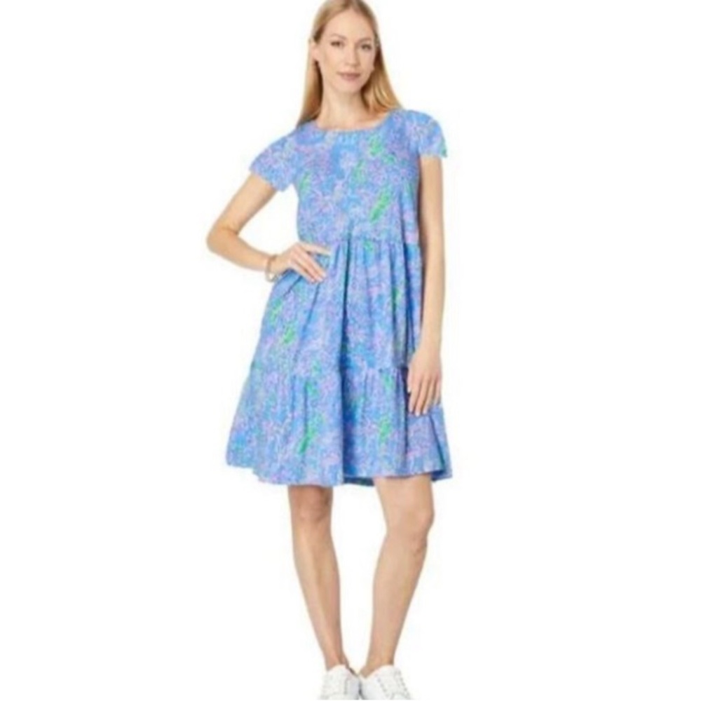 NWT Lilly Pulitzer Geanna Dress in Blue Peri The Turtle Packagd